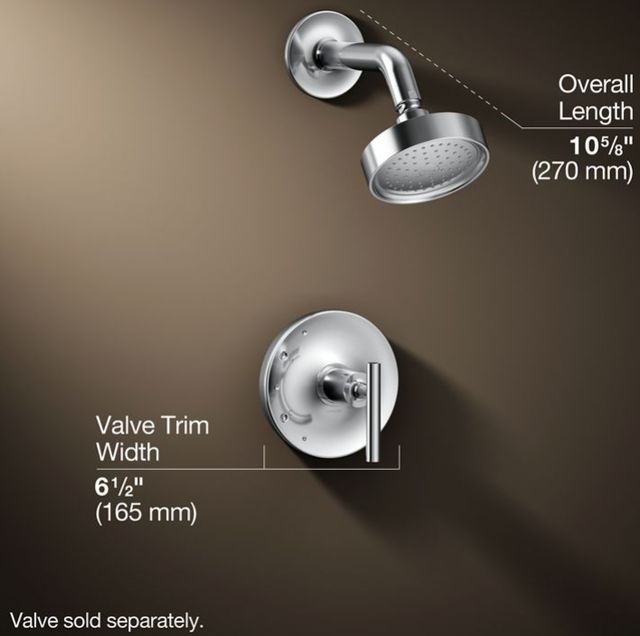 KOHLER® Purist® Rite-Temp® Polished Chrome 2.5 GPM Shower Trim Kit with Lever Handle-2