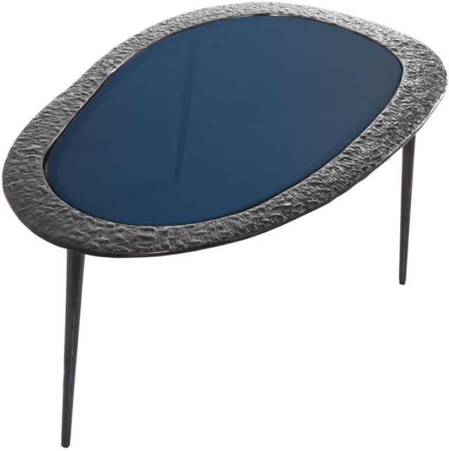 Deco Marche Black Abstract Oval Shaped Coffee Table-2
