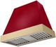 AGA Euclid 36" Piccadilly Red Wall Mounted Range Hood  with Brushed Brass Trim-0