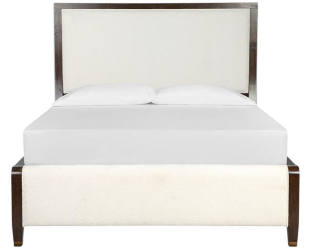 Magnussen Home® Rowan Beige/Espresso Brown Queen Panel Upholstered Headboard-1