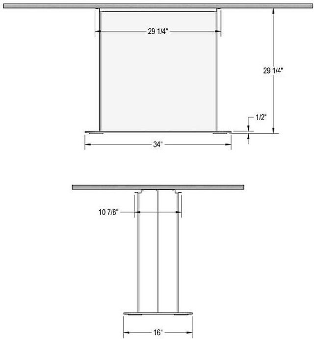 Amisco Customizable Lucarelli 72" Rectangular Dining Table with Radius Corners and 1" Birch Veneer Top-2