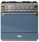 AGA™ Elise Series 36" Stainless Steel Pro Style Dual Fuel Range with Stone Blue Door-0