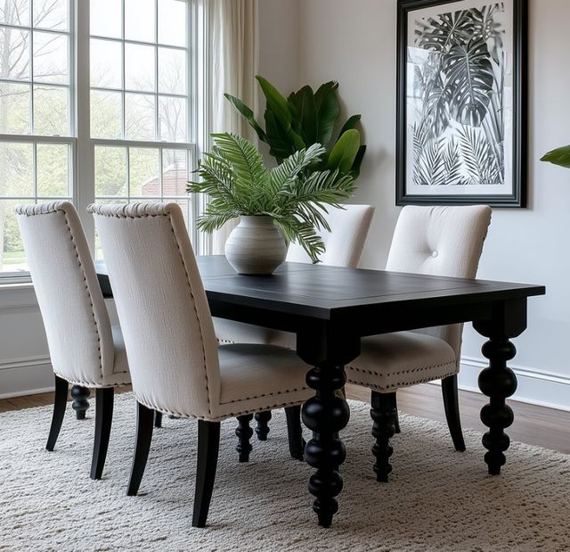 YHD Ansel Dark Brown Dining Table-2