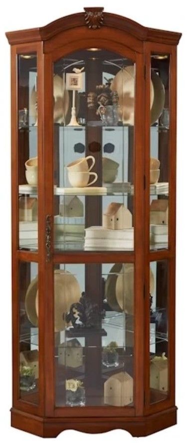 Pulaski™ PFC Warm Cherry Brown Corner Curio-1