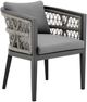 Armen Living Zella Light Gray Aluminum/Rope Outdoor Dining Arm Chair-0
