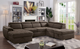 Furniture of America® Hugo 4-Piece Light Brown Right-Arm Facing Sectional and Chaise-3