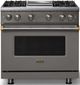 Viking® 5 Series 36" Damascus Gray Pro Style Gas (NG) Range with Brushed Brass Trim-0
