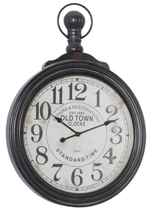 Deco Marche Distressed Brown Round Wall Clock-1