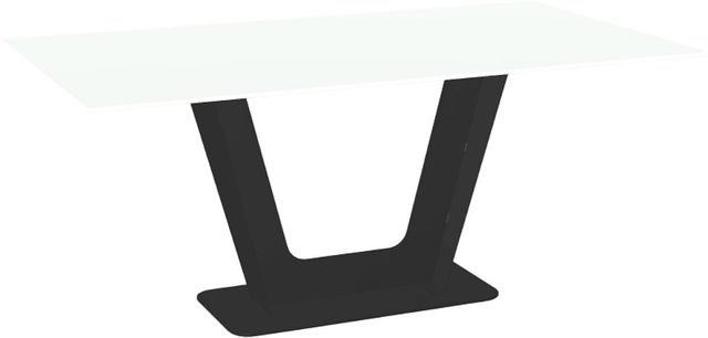 Amisco Customizable Amelia 72" Rectangular Dining Table with 0.5" White Glass Top-0