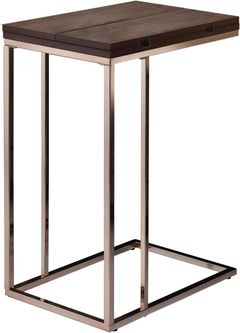 Coaster® Pedro Chestnut Expandable Top Accent Table with Chocolate Chrome Base
