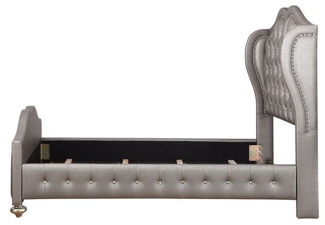 Coaster® Belmont Metallic Platinum King Upholstered Bed-3