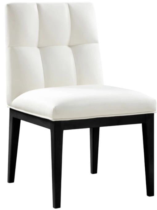 Meridian Furniture Adrian Cream/Black Leather Upholstered Dining Side Chair-0