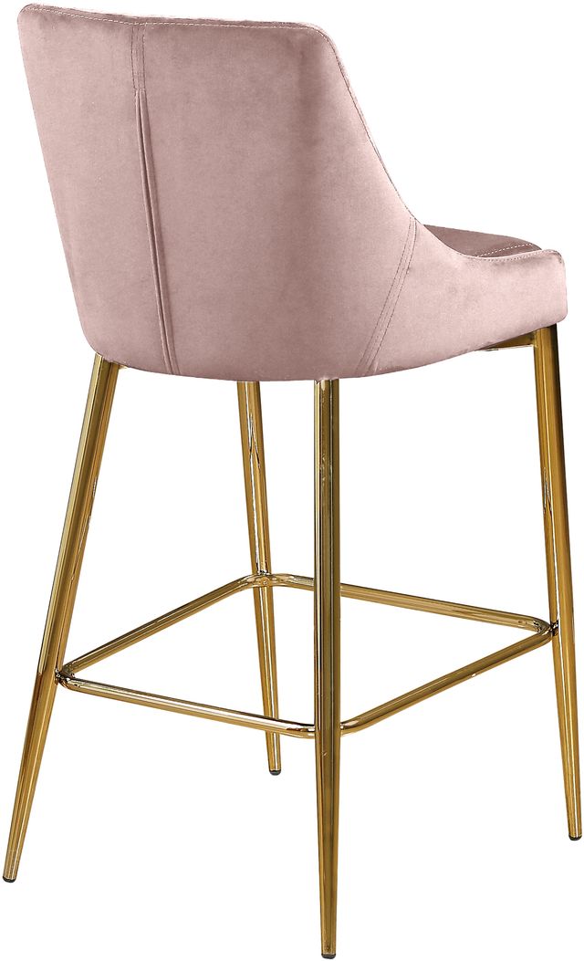 Meridian Furniture Karina Pink Velvet Counter Stool-1