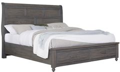 Vaughan-Bassett Vista Grey Queen Sleigh Storage Bed 