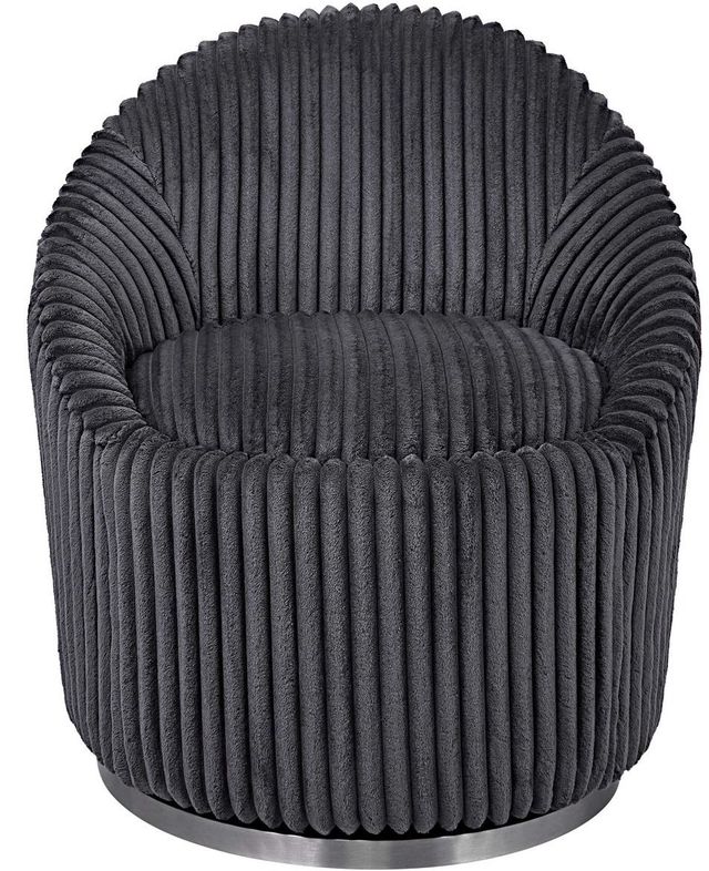 Uttermost® Crue Gunmetal Swivel Chair-3
