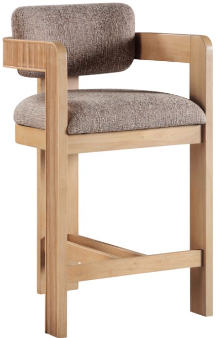 Meridian Furniture Sacha Brown/Natural Upholstered Counter Stool-0