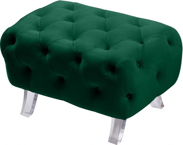 Meridian Furniture Crescent Green Velvet Ottoman-2