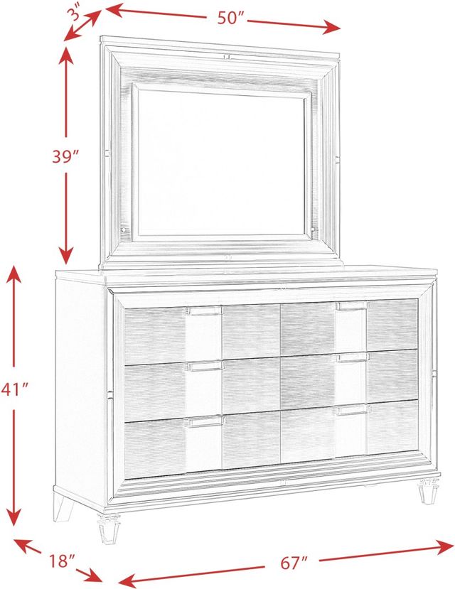 Elements International Twenty Nine White Dresser and Mirror-3