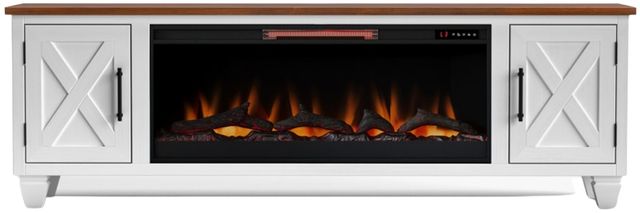Legends Home RealCozy Liberty Bourbon/Jasmine White 78" Fireplace Console-1