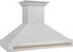 ZLINE Autograph Edition 48" Satin Stainless Steel Wall Mounted Range Hood with Champagne Bronze Handle-3
