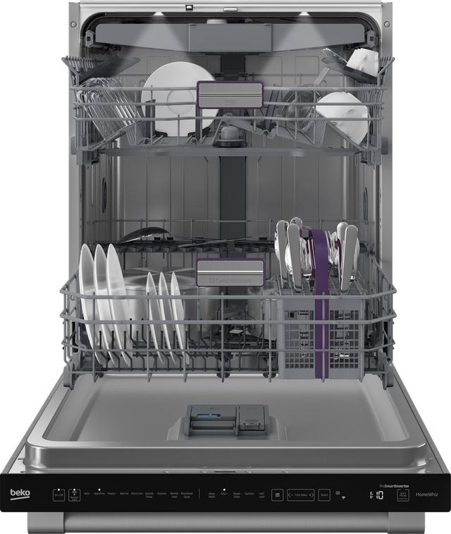 Beko 24" Fingerprint Free Stainless Steel Top Control Built In Dishwasher-1