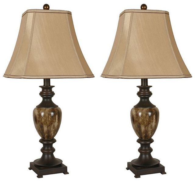 Nationwide Furniture Distributors Two Brown/Beige Lamps