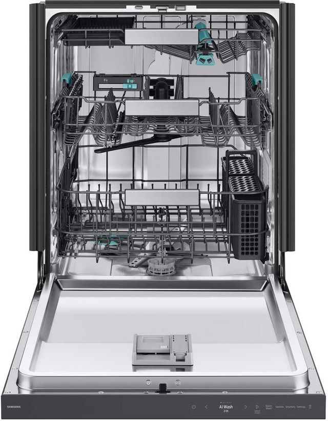 Samsung Bespoke 24" Fingerprint Resistant Matte Black Steel Top Control Built-In Smart Dishwasher with 3rd Rack Washing System-1
