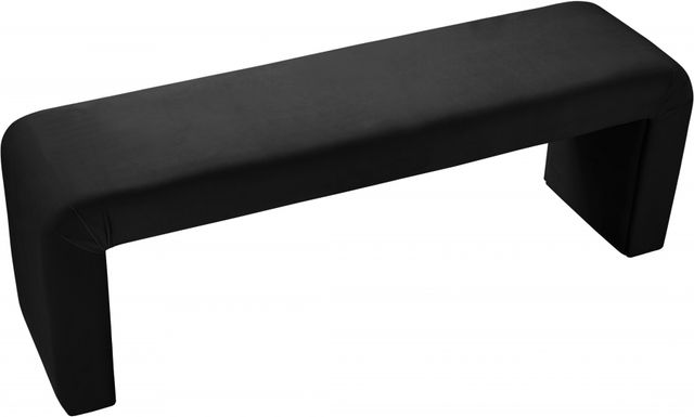 Meridian Furniture Minimalist Black Velvet Bench-2