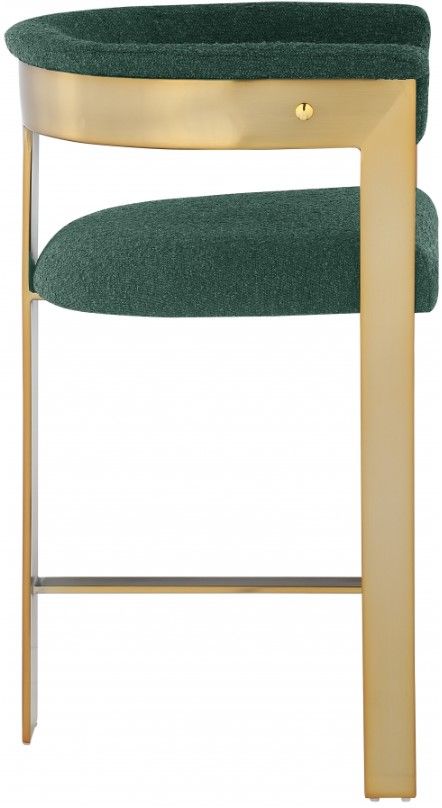 Meridian Furniture Romeo Green/Gold Upholstered Counter Stool-2