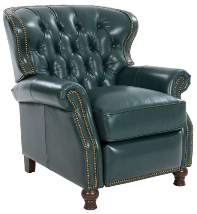 BarcaLounger® Presidential Highland Emerald Leather Manual Recliner-0