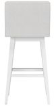 HH2 Home Uniquely Yours Pure White/Salt Swivel Stool with Tapered Legs-3