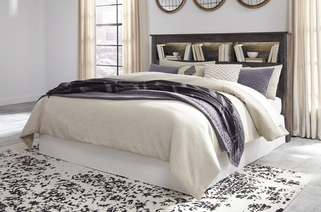 Signature Design by Ashley® Drystan Brown Queen Bookcase Headboard-7