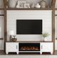Legends Home Real Cozy Liberty Bourbon/Jasmine White 95" Fireplace Console-1