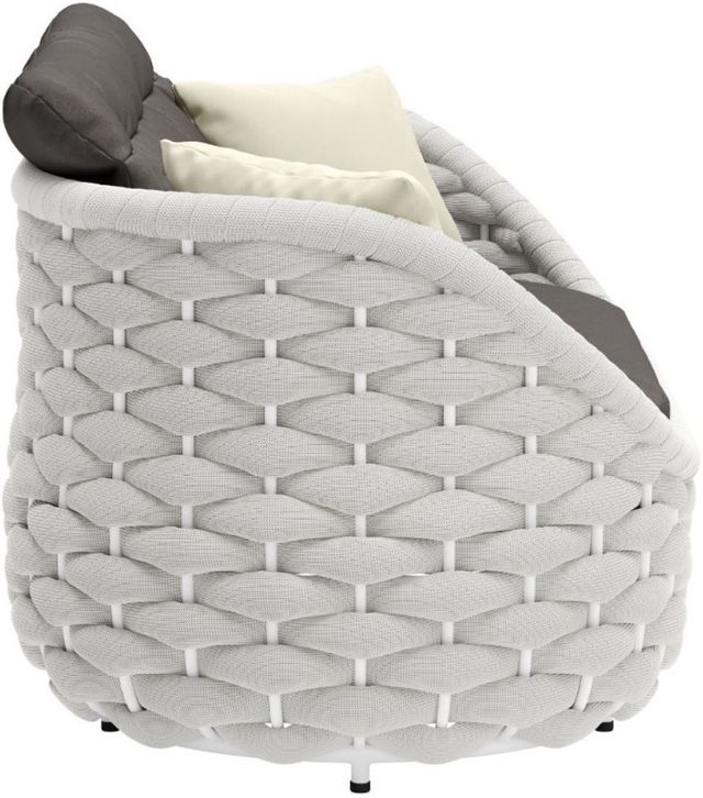 Zuo® Modern Coral Reef Gray/White Aluminum Outdoor Loveseat -2