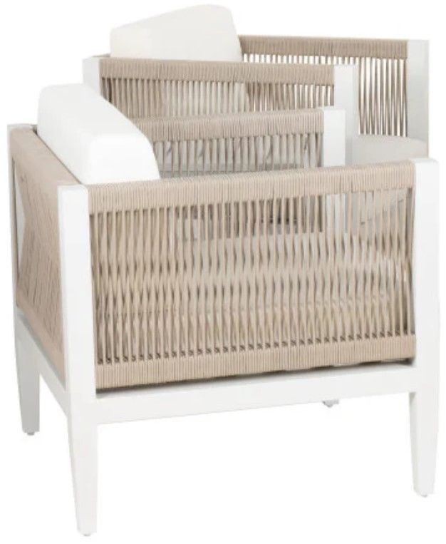Linon Calabash 3-Piece White Aluminum/Fabric Outdoor Conversation Set-3