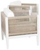 Linon Calabash 3-Piece White Aluminum/Fabric Outdoor Conversation Set-3