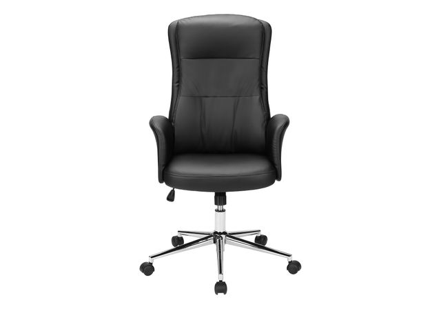 Monarch Specialties Inc. Black Leather-Look High Back Executive Office Chair with Tilt Function-2