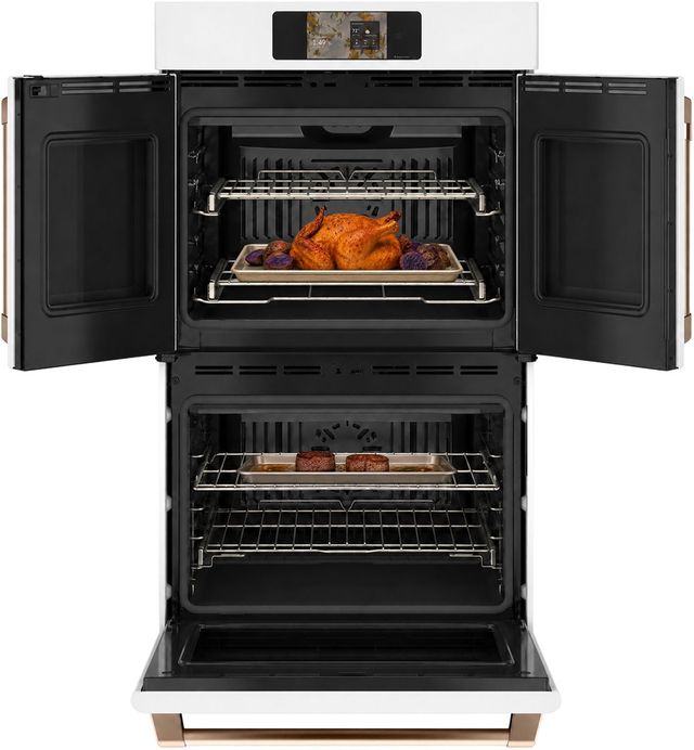 Café™ Professional Series 30” Matte White Smart Double Electric Wall Oven with French Doors-2