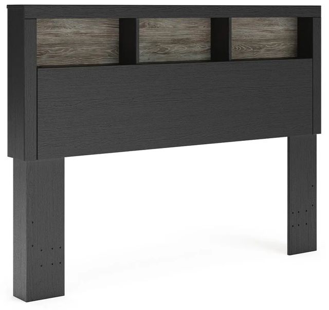 Signature Design by Ashley® Broachmyn Black/Gray Queen Lighted Bookcase Headboard-0
