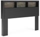 Signature Design by Ashley® Broachmyn Black/Gray Queen Lighted Bookcase Headboard-0