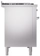 Ilve® Nostalgie II Noblesse 48'' Stainless Steel Pro Style Dual Fuel Range with Burnished Trim-2