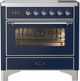Ilve® Majestic III 36" Midnight Blue Pro Style Induction Range with Triple Glass Door and Chrome Trim-0
