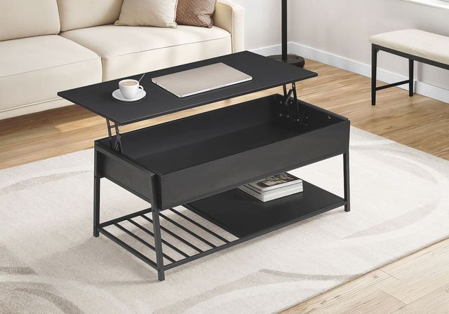 Monarch Specialties Inc. Black 42" Lift-Top Metal Coffee Table-3