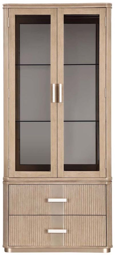 Michael Amini® West Kensington Sea Salt Caramel Display Cabinet-1