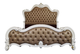 ACME Furniture Versailles II Bone White/Vintage Gray Upholstered California King Panel Bed-1