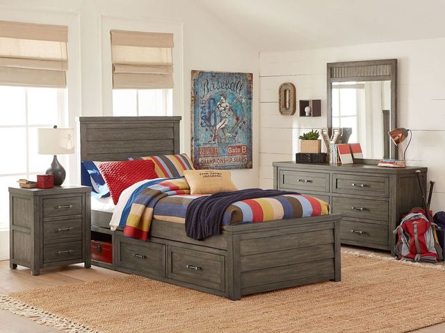 Legacy Kids Teen Bunkhouse Aged Barnwood Twin Panel Bed-1