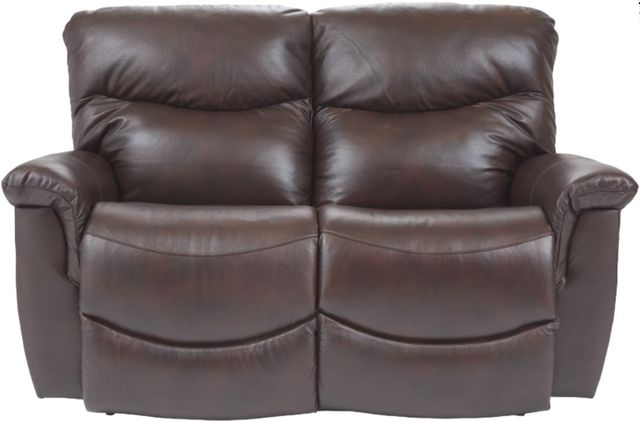La-Z-Boy® James Walnut Leather Power Reclining Loveseat with Headrest-1