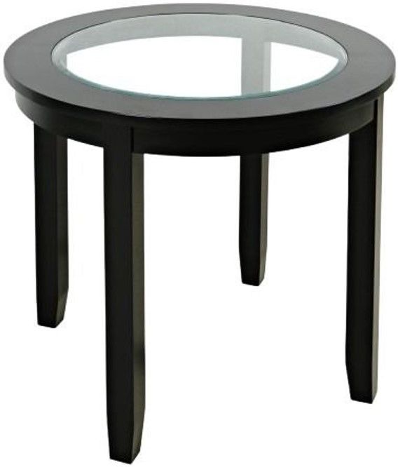 Jofran Inc. Urban Icon Glass Top Round Counter Table with Black Base-3