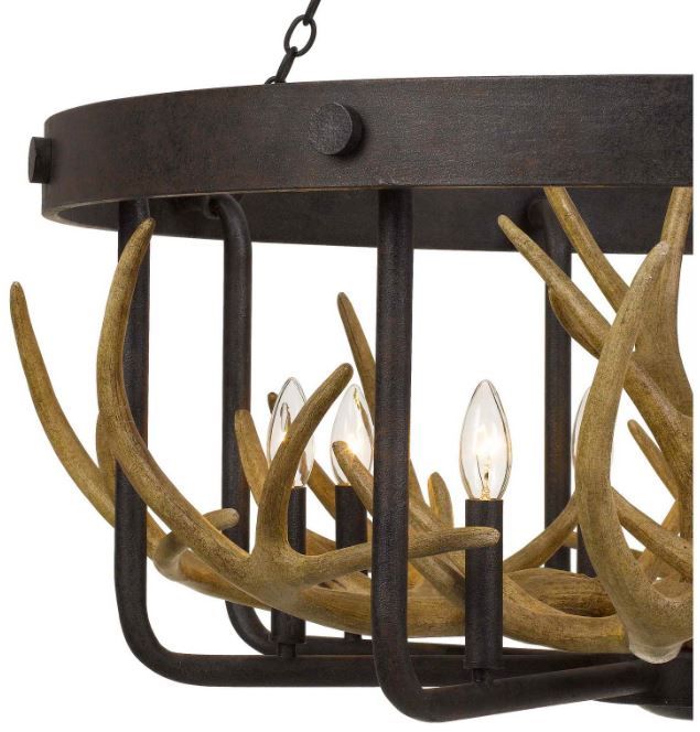 Cal® Lighting & Accessories Angelo Dark Brown/Dark Yellow Chandelier-1