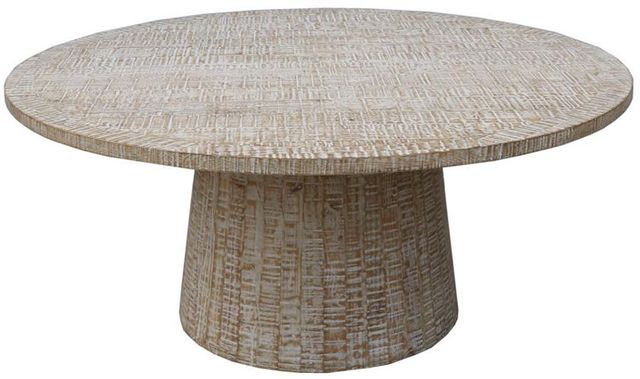 Nest Home Collections Dante Aged White 71" Round Dining Table-0